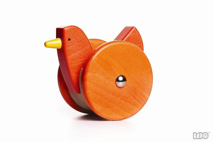 Wobbling wooden chicken